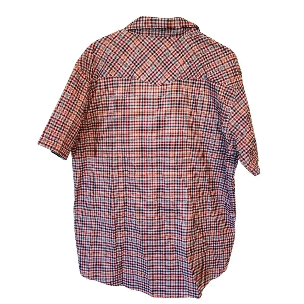 NWOT Mens Northwest Wood Pearl Snap Western Shirt Sz XL Short Sleeve Plaid